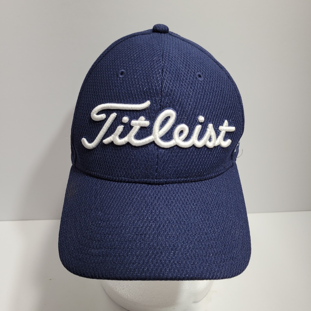 Titleist Golf Hat Cap Navy Baseball Mesh Hiker Hiking FJ Pro V1 Fitted S/M Mens